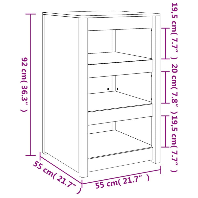 Outdoor Kitchen Cabinet 55x55x92 cm Solid Wood Douglas