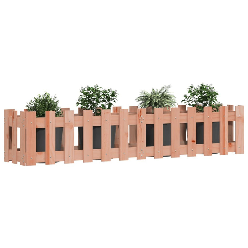 Garden Raised Bed with Fence Design 150x30x30 cm Solid Wood Douglas