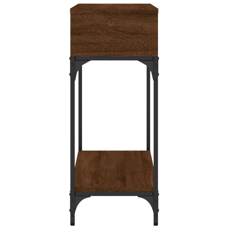 Console Table Brown Oak 100x30.5x75 cm Engineered Wood