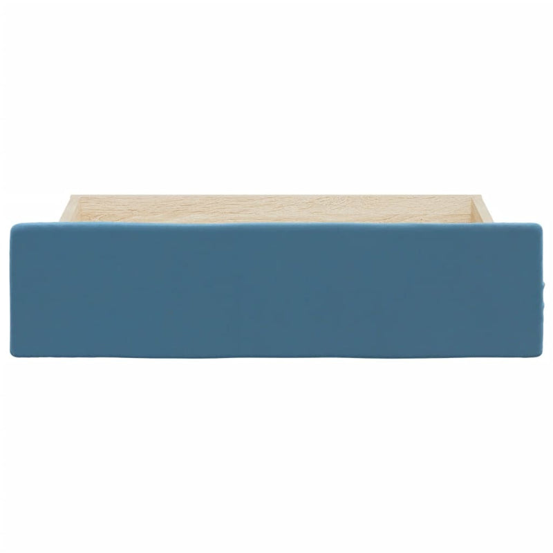 Bed Drawers 2 pcs Blue Engineered Wood and Velvet