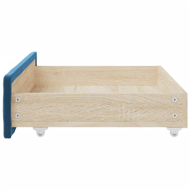 Bed Drawers 2 pcs Blue Engineered Wood and Velvet