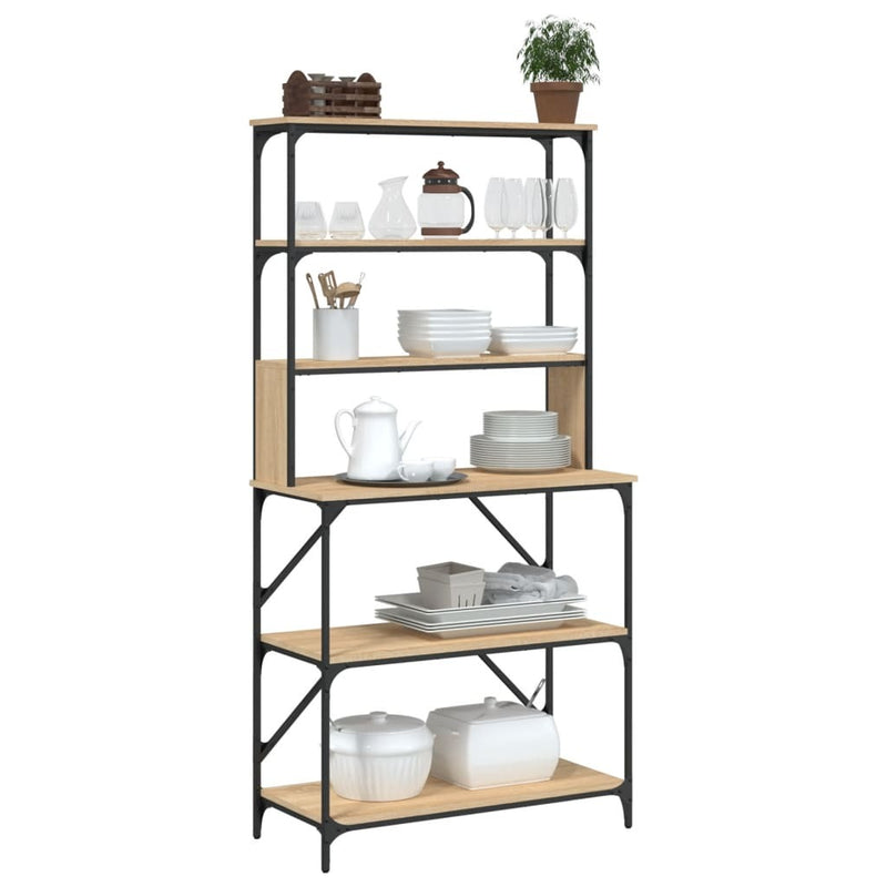 Baker's Rack 6-Tier Sonoma Oak 90x40x180 cm Engineered Wood