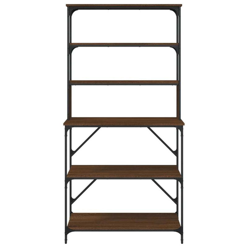 Baker's Rack 6-Tier Brown Oak 90x40x180 cm Engineered Wood