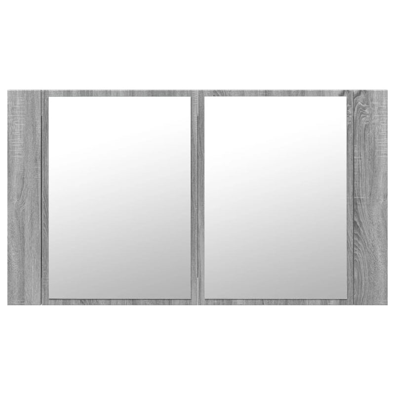 LED Bathroom Mirror Cabinet Grey Sonoma 80x12x45 cm Acrylic