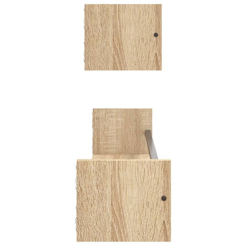 Wall Shelves with Bars 2 pcs Sonoma Oak 80x16x14 cm