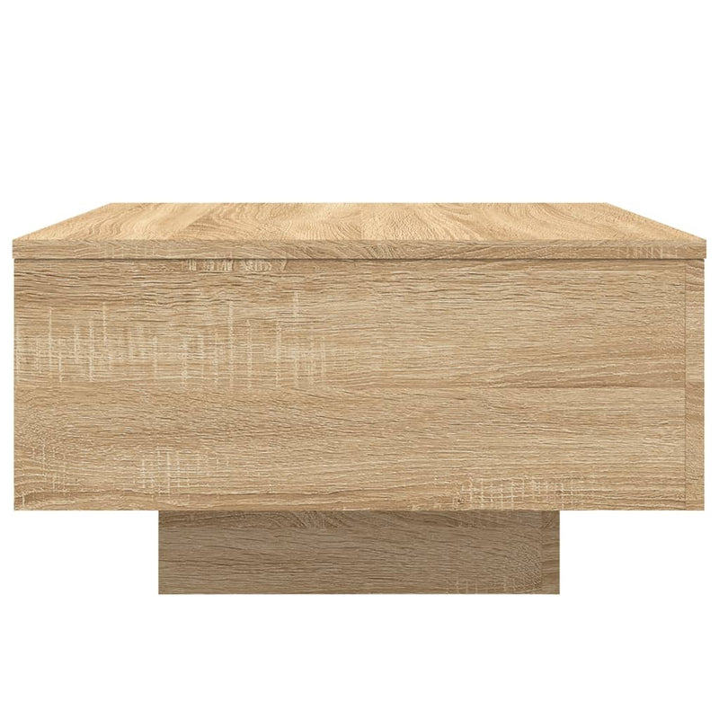 Coffee Table with LED Lights Sonoma Oak 55x55x31 cm