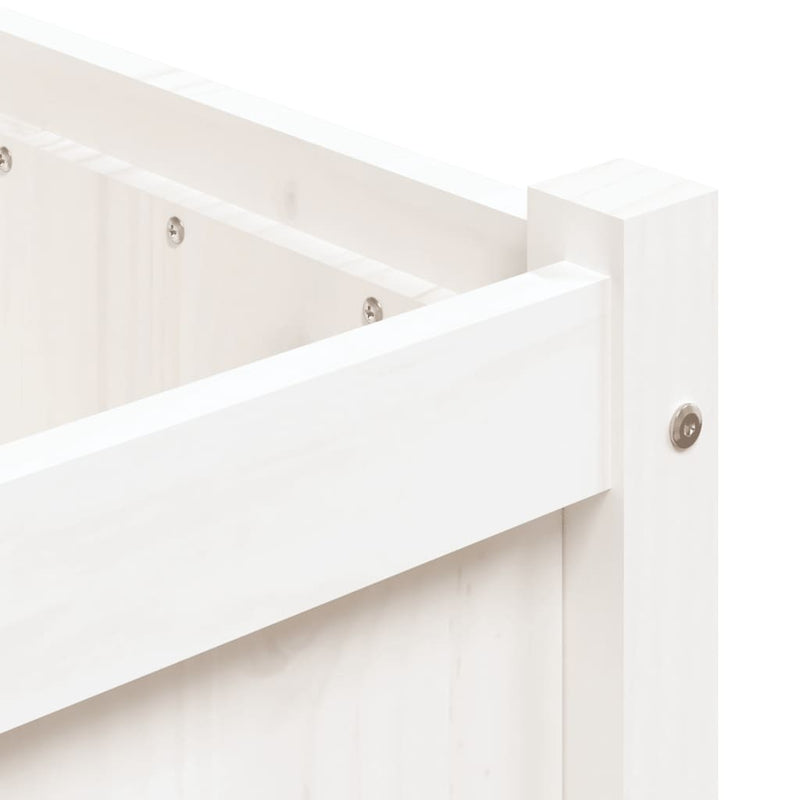 Garden Planter White 90x50x70 cm Solid Wood Pine