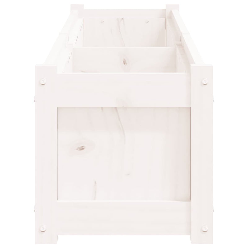 Garden Planter White 180x31x31 cm Solid Wood Pine