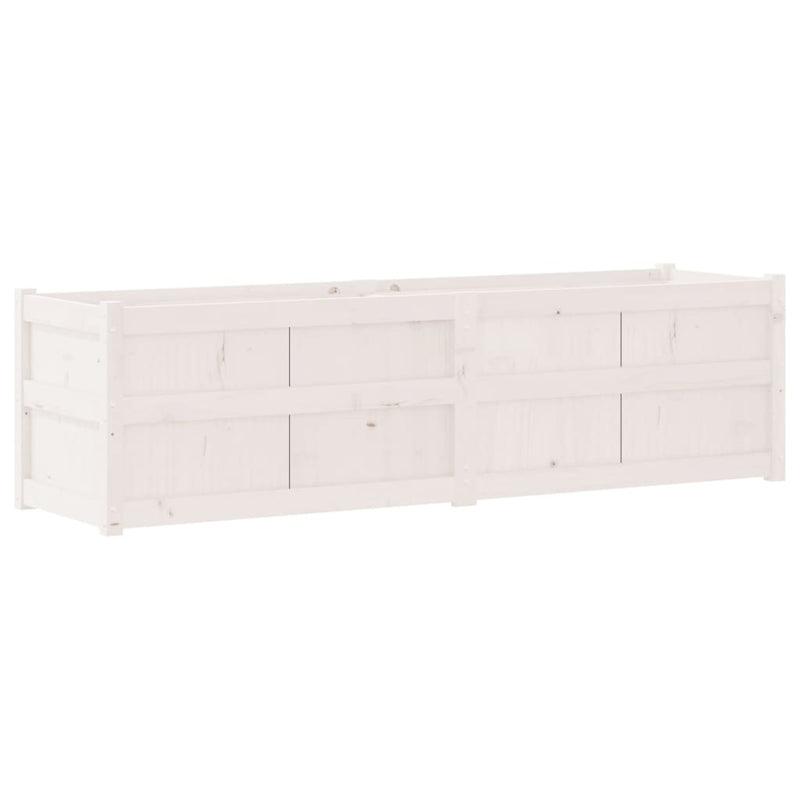 Garden Planter White 180x50x50 cm Solid Wood Pine