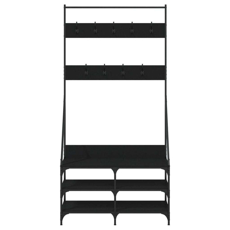 Clothes Rack with Shoe Storage Black 90x34x184 cm