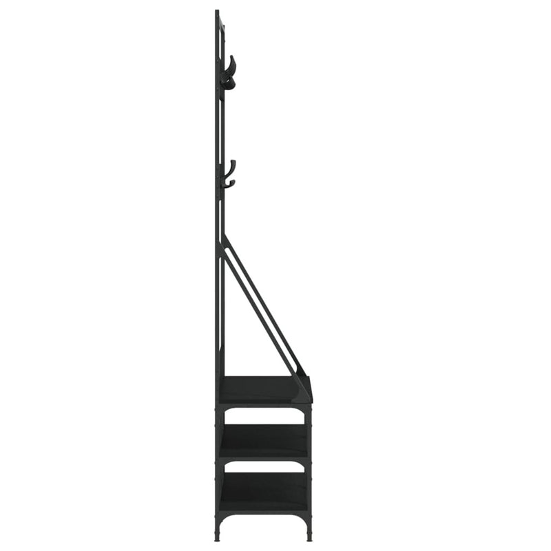 Clothes Rack with Shoe Storage Black 90x34x184 cm