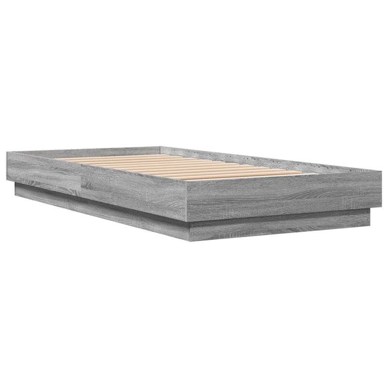 Bed Frame without Mattress Grey Sonoma 90x190 cm Single Engineered Wood