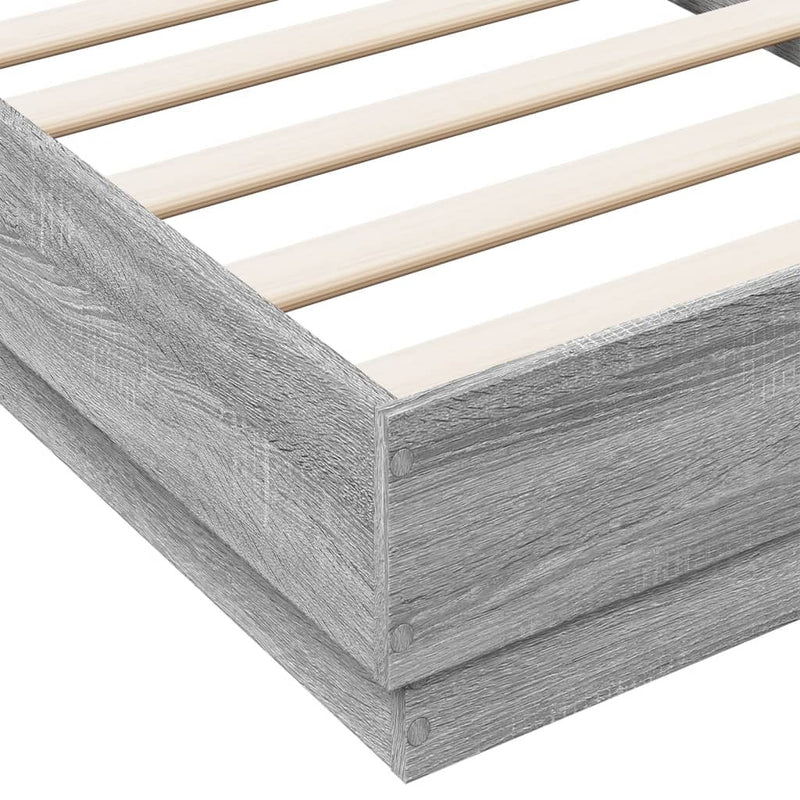 Bed Frame without Mattress Grey Sonoma 90x190 cm Single Engineered Wood