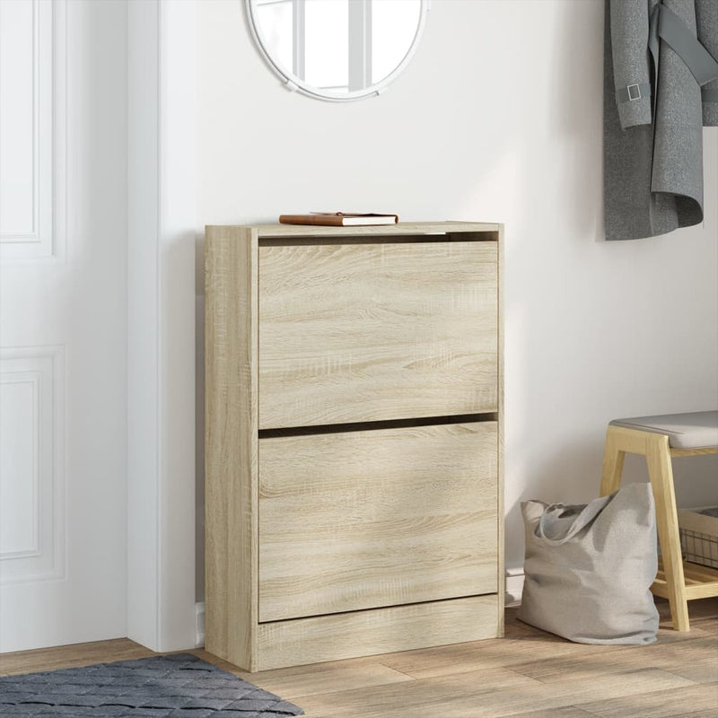 Shoe Cabinet Sonoma Oak 60x21x87.5 cm Engineered Wood