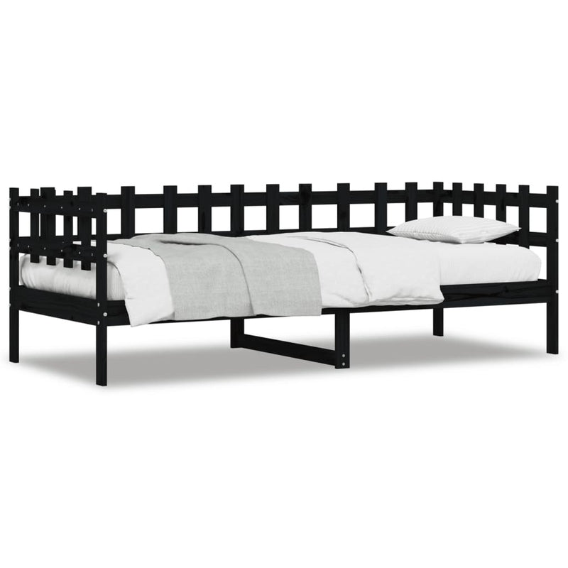 Day Bed without Mattress Black 80x200 cm Solid Wood Pine