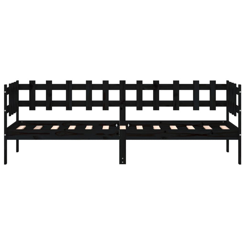 Day Bed without Mattress Black 80x200 cm Solid Wood Pine