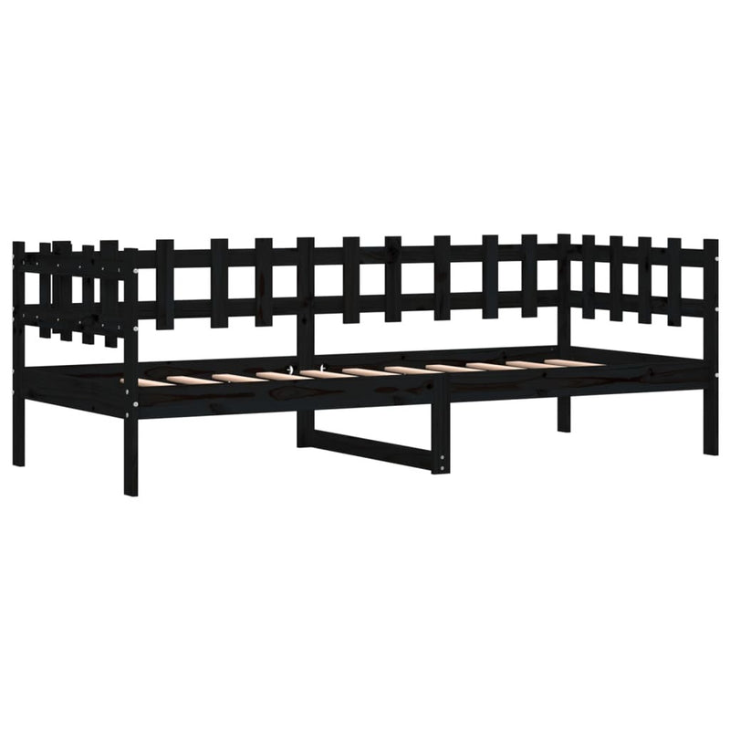 Day Bed without Mattress Black 80x200 cm Solid Wood Pine