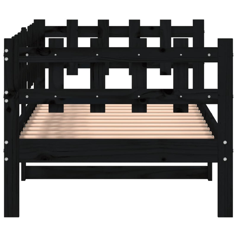 Day Bed without Mattress Black 80x200 cm Solid Wood Pine