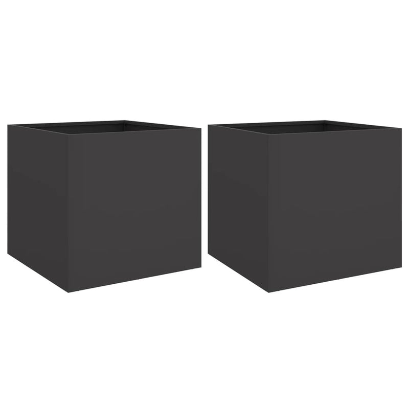 Planters 2 pcs Black 49x47x46 cm Cold-rolled Steel