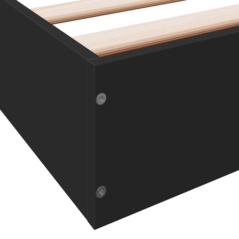 Bed Frame without Mattress Black 120x200 cm Engineered Wood