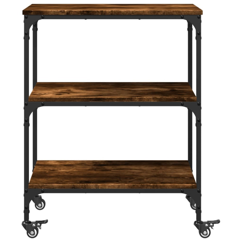 Kitchen Trolley Smoked Oak 60x41x76 cm Engineered Wood