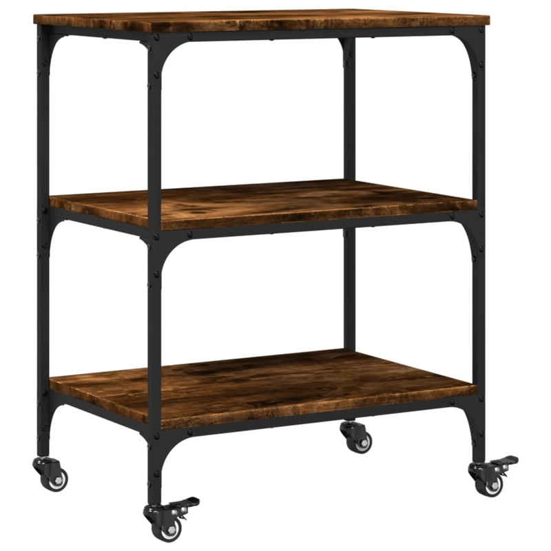 Kitchen Trolley Smoked Oak 60x41x76 cm Engineered Wood