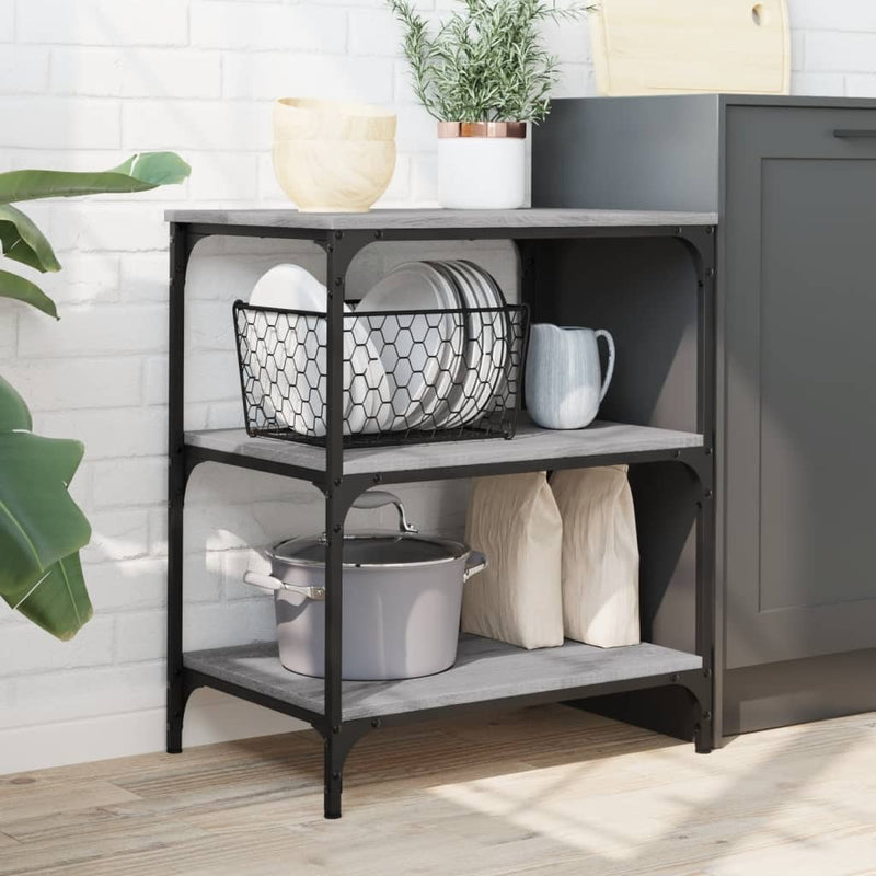 Kitchen Trolley Grey Sonoma 60x41x76 cm Engineered Wood