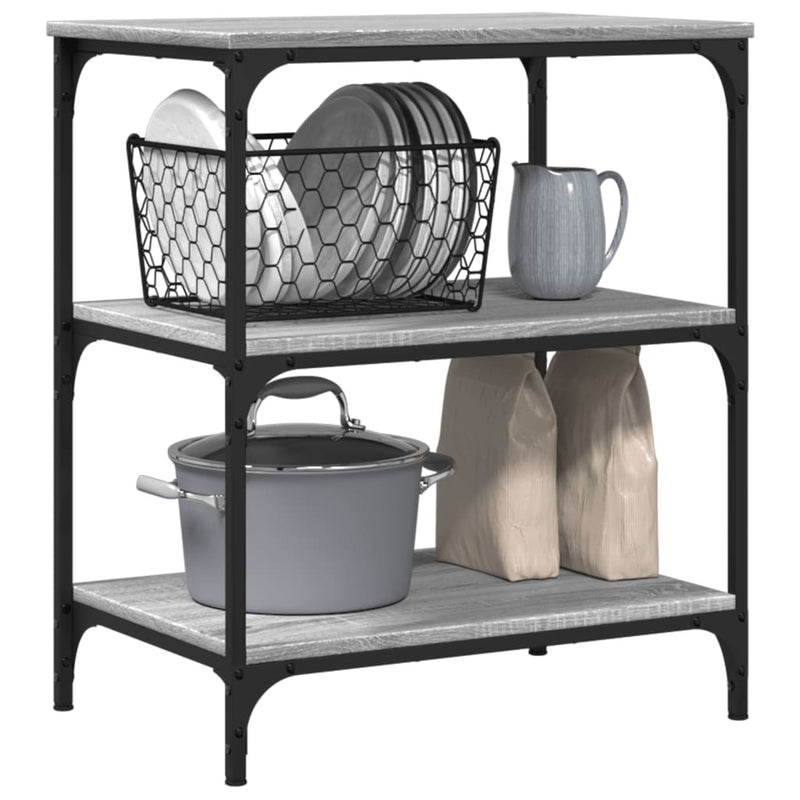 Kitchen Trolley Grey Sonoma 60x41x76 cm Engineered Wood