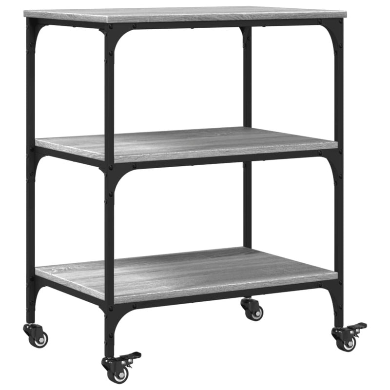 Kitchen Trolley Grey Sonoma 60x41x76 cm Engineered Wood