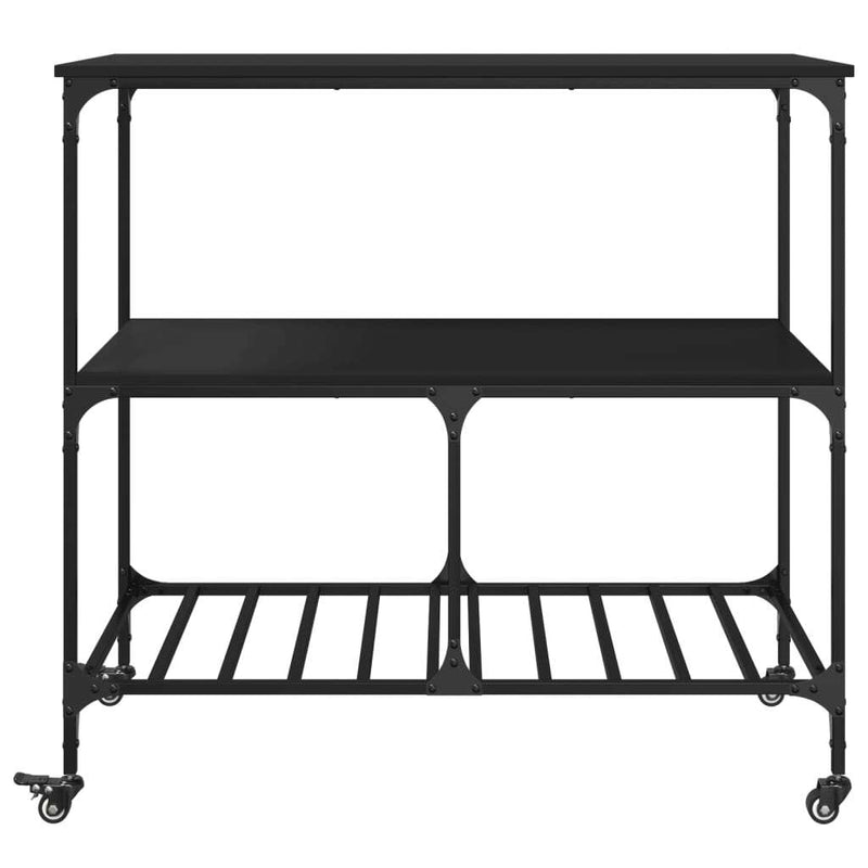 Kitchen Trolley Black 100x50x95 cm Engineered Wood