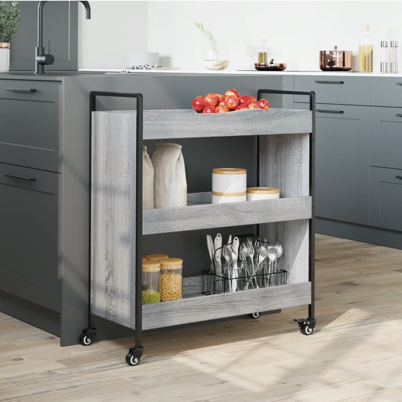 Kitchen Trolley Grey Sonoma 70x30x82 cm Engineered Wood