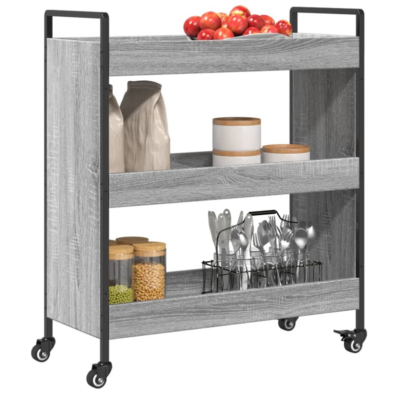 Kitchen Trolley Grey Sonoma 70x30x82 cm Engineered Wood