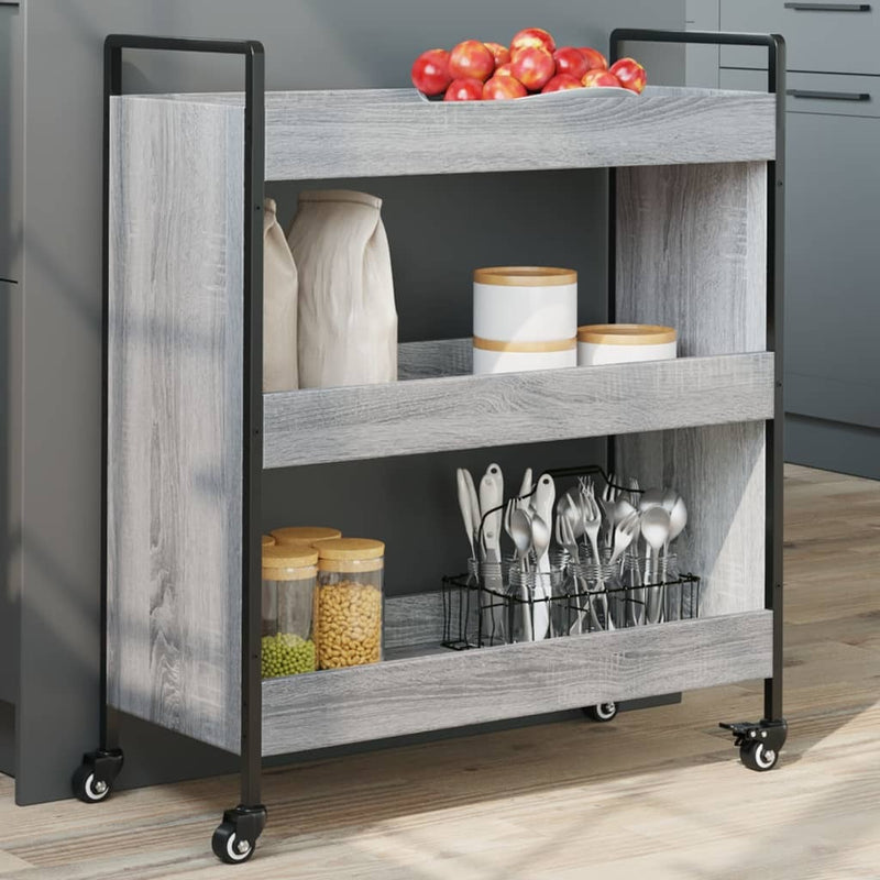 Kitchen Trolley Grey Sonoma 70x30x82 cm Engineered Wood