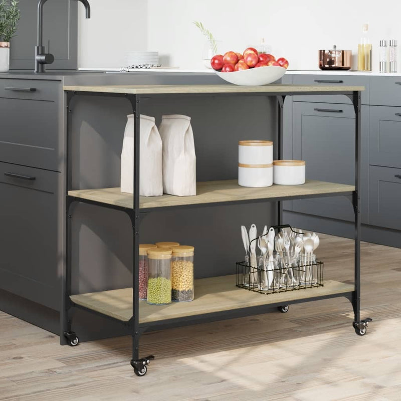 Kitchen Trolley Sonoma Oak 102x50x95 cm Engineered Wood