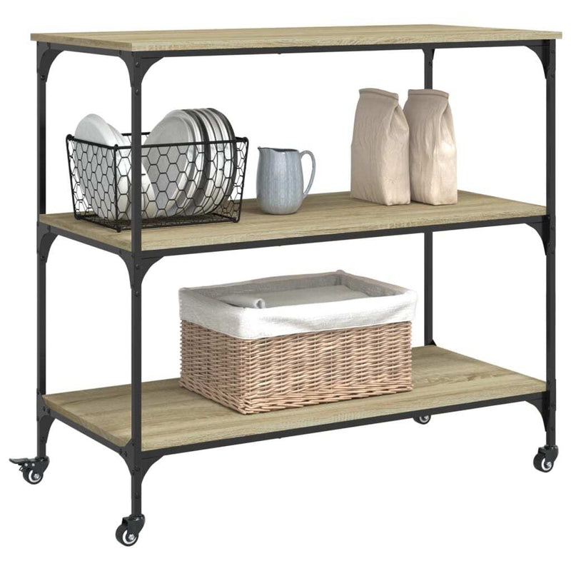 Kitchen Trolley Sonoma Oak 102x50x95 cm Engineered Wood