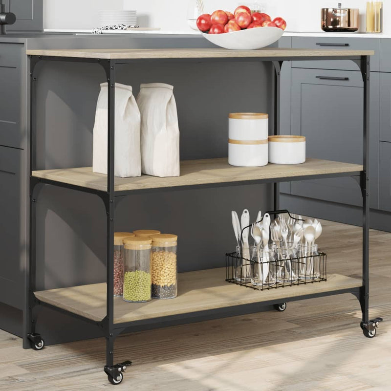 Kitchen Trolley Sonoma Oak 102x50x95 cm Engineered Wood