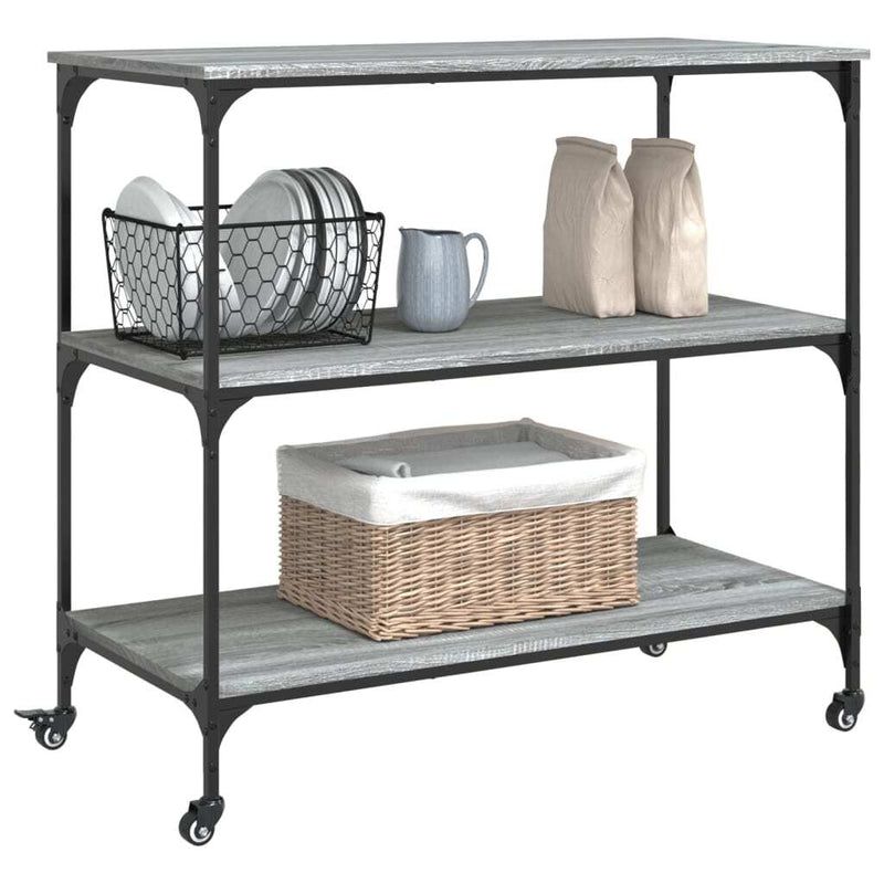 Kitchen Trolley Grey Sonoma 102x50x95 cm Engineered Wood