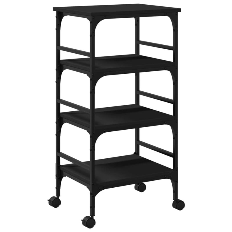 Kitchen Trolley Black 45x35x89.5 cm Engineered Wood