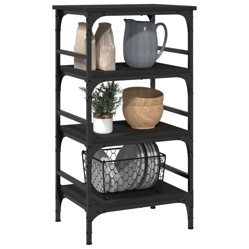 Kitchen Trolley Black 45x35x89.5 cm Engineered Wood