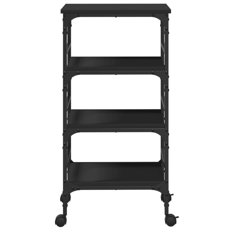 Kitchen Trolley Black 45x35x89.5 cm Engineered Wood