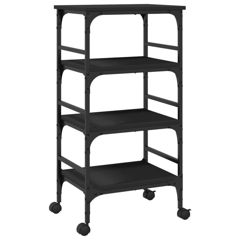 Kitchen Trolley Black 45x35x89.5 cm Engineered Wood