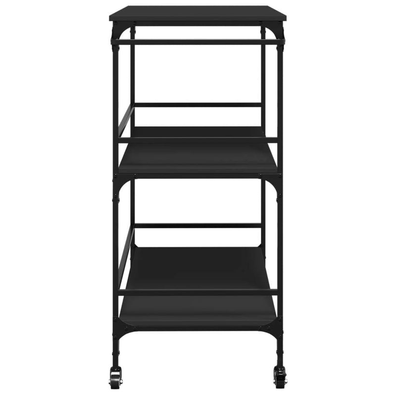 Kitchen Trolley Black 100.5x50x105 cm Engineered Wood