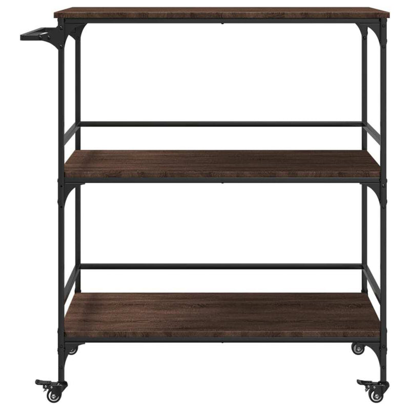 Kitchen Trolley Brown Oak 100.5x50x105 cm Engineered Wood