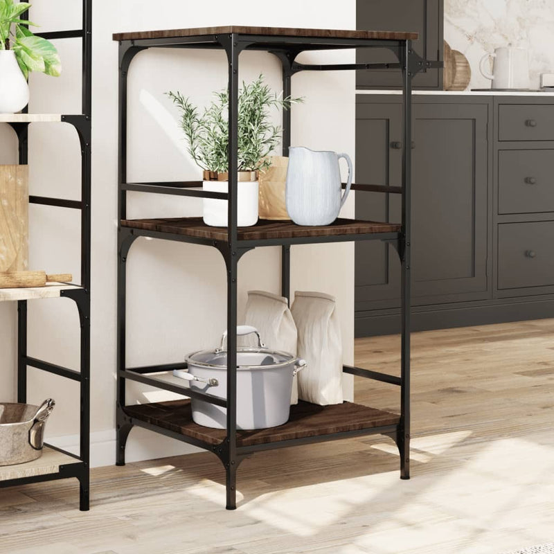 Kitchen Trolley Brown Oak 60.5x50x105 cm Engineered Wood