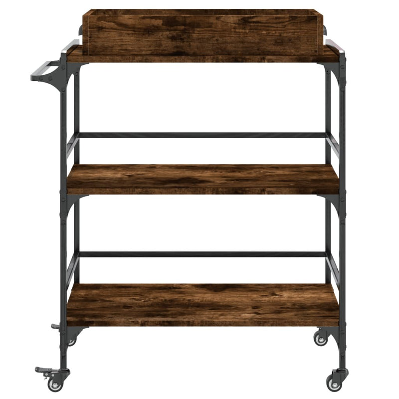 Kitchen Trolley Smoked Oak 81.5x41x92.5 cm Engineered Wood