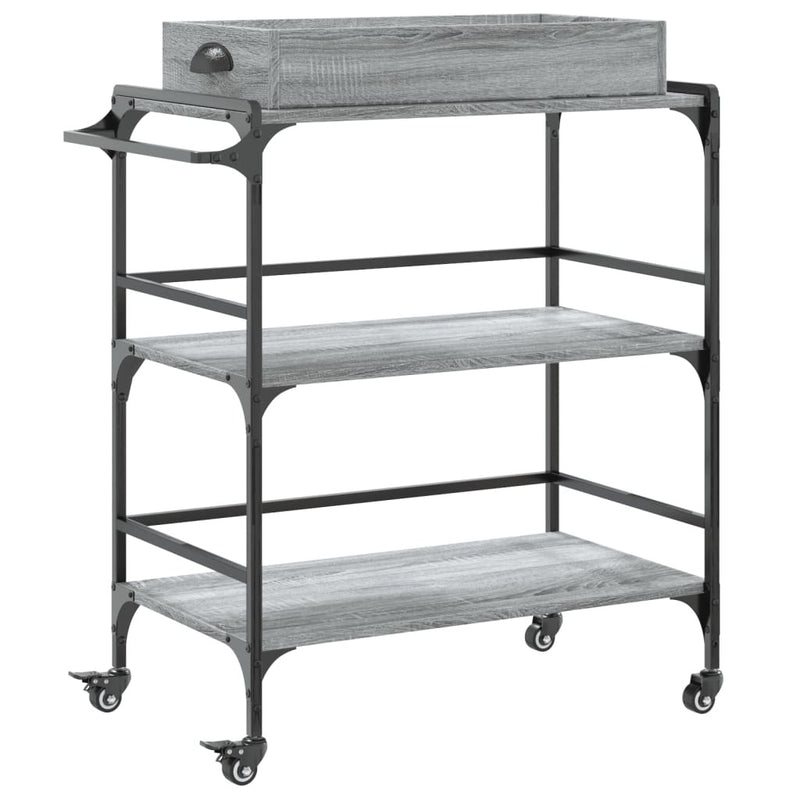 Kitchen Trolley Grey Sonoma 81.5x41x92.5 cm Engineered Wood