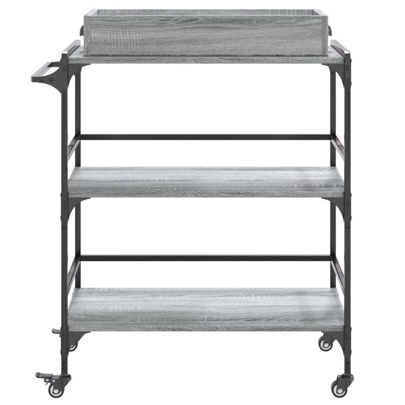 Kitchen Trolley Grey Sonoma 81.5x41x92.5 cm Engineered Wood