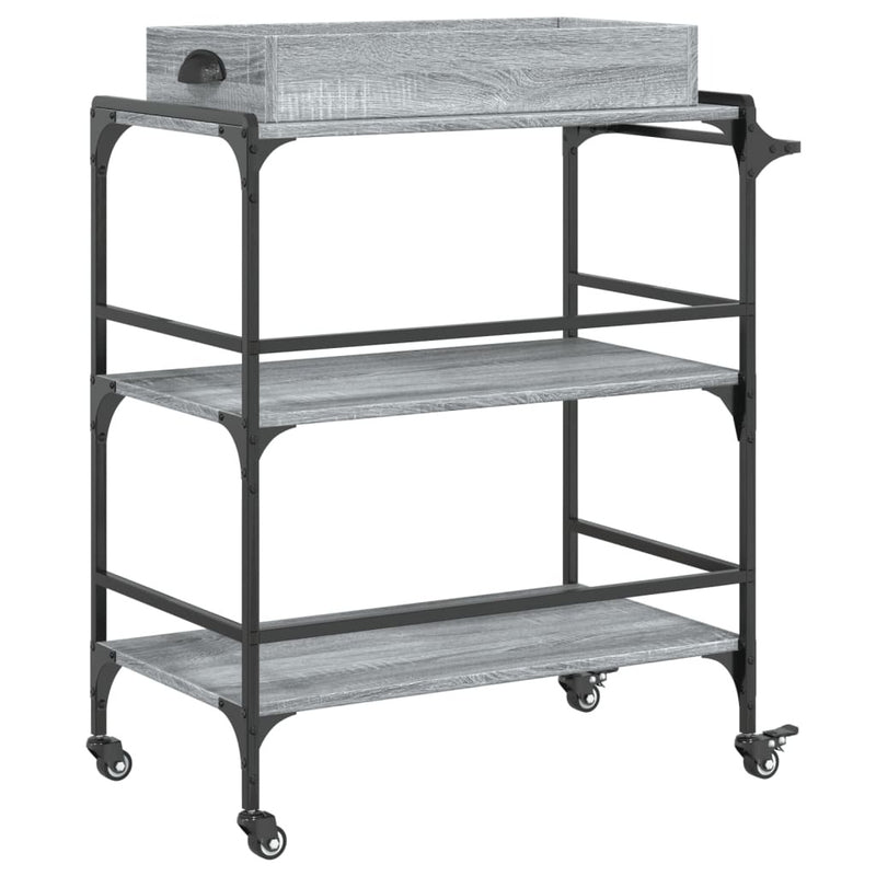 Kitchen Trolley Grey Sonoma 81.5x41x92.5 cm Engineered Wood