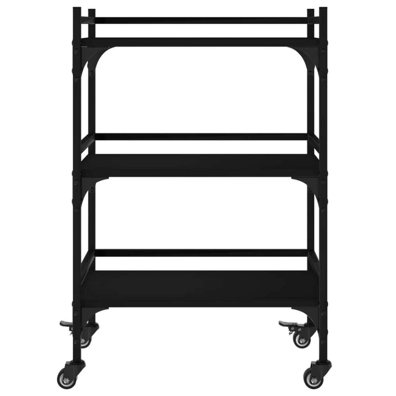 Kitchen Trolley Black 50x35x75.5 cm Engineered Wood