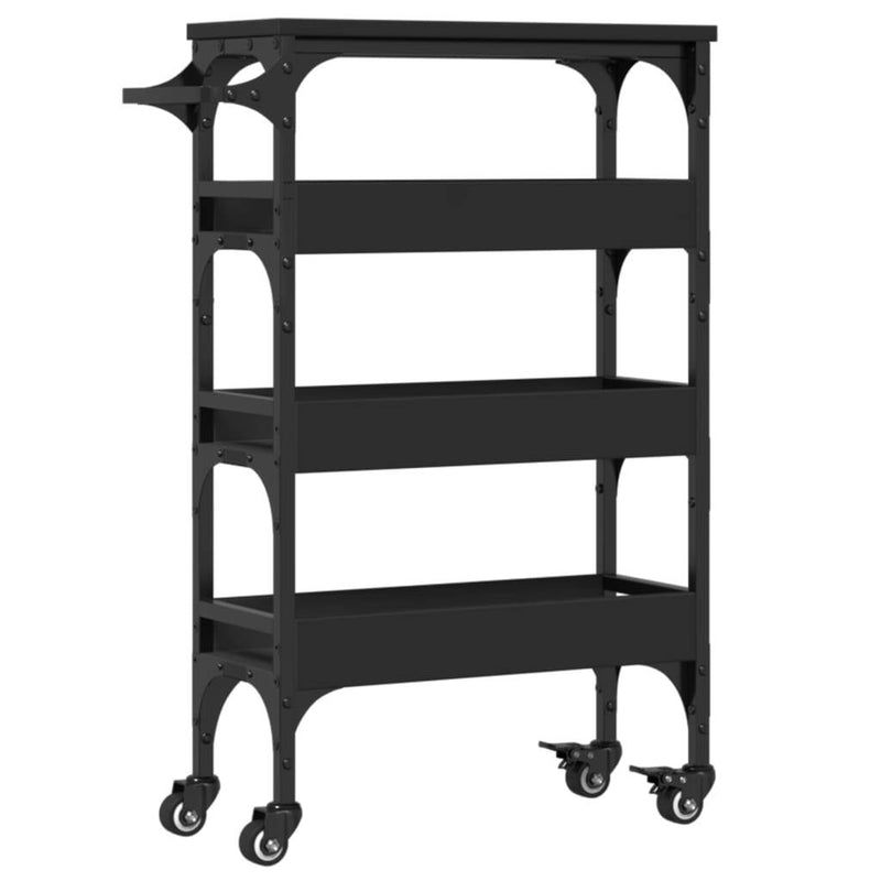 Kitchen Trolley Black 53x20x76 cm Engineered Wood